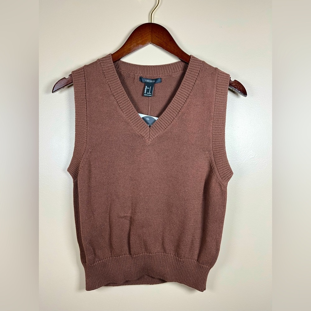 Brown sweater vest